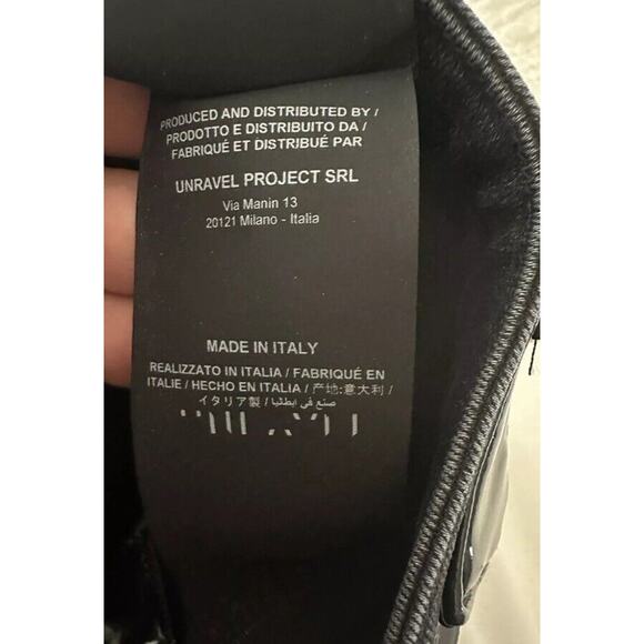 Unravel Project Latex Pants 29 Lace Up Two Toned Slim Fit Italy Goth Grunge $750 - Picture 16 of 16